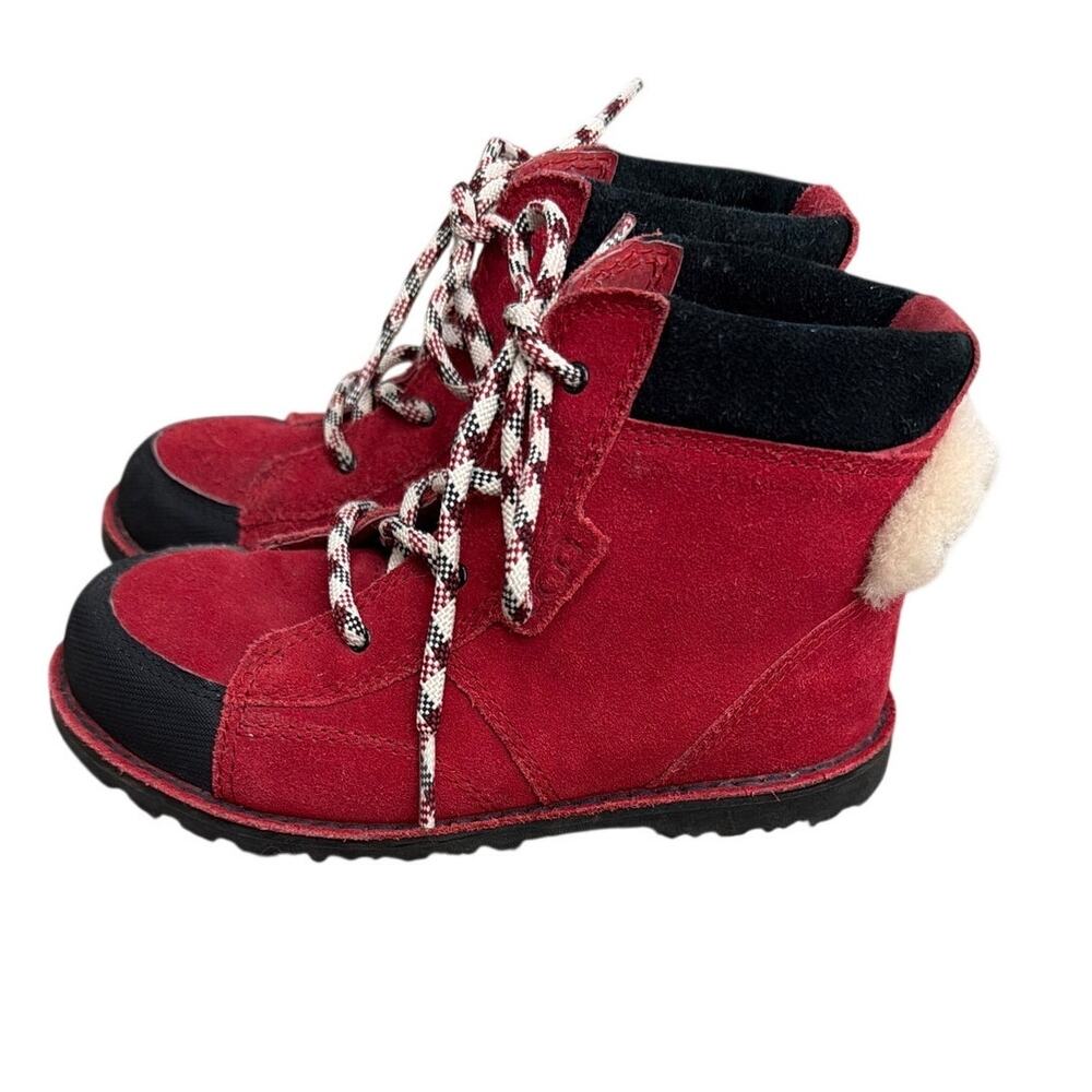 UGG Kids Turlock Waterproof Red Suede Winter Hiking Boots Toddler Size 12